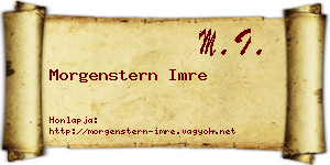 Morgenstern Imre névjegykártya